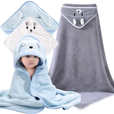 Produktbild von Baby-Badehandtuch mit Kapuze, 3-teiliges Set