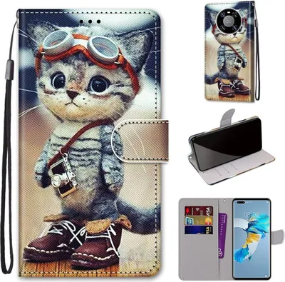 Produktbild von König Design Hülle kompatibel mit Huawei Mate 40 Pro Kunstleder Handyhülle - Handy Case Mehrfarbig