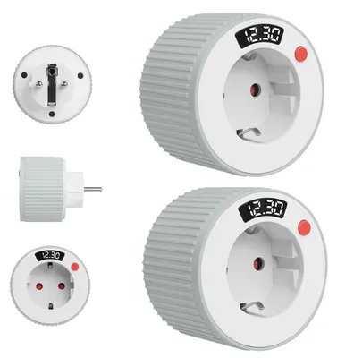 Produktbild von 2 Stück Countdown Timer Steckdose, 230V 3680W Mechanischer Zeitschaltuhr Steckdose mit LED Anzeige, 1 Minute bis 24 Stunden Zeitschalter, Automatische Abschaltung, Schaltsteckdose für Haushaltsgeräte