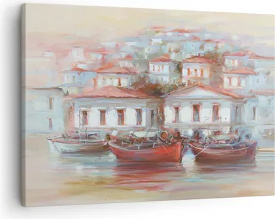 Produktbild von Bild auf Leinwand - Leinwandbild - Einteilig - Bild Segelboot Hafen - 70x50cm - Wand Bild - Wanddeko - Wandbilder - Leinwanddruck - Bilder - Wanddekoration - Leinwand bilder - Wandbild - AA70x50-4937