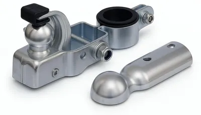 Productafbeelding van Trekhaak fiets fietskoppeling - Universeel - 25 mm - Zilver - Voor fietsaanhanger