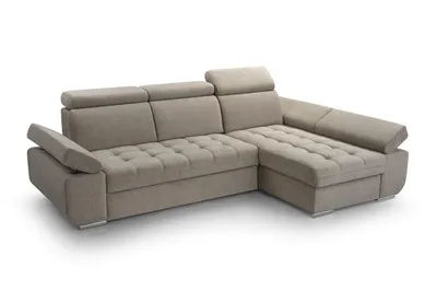 Produktbild von BEAUTYSOFA Ecksofa mit Schlaffunktion BIANCA, Ottomane Rechts, L-Form, Farbe: Beige (Vogue02)