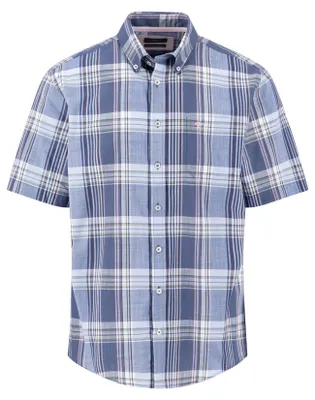 Produktbild von Fynch Hatton Hemd blau Karos Button-Down-Kragen