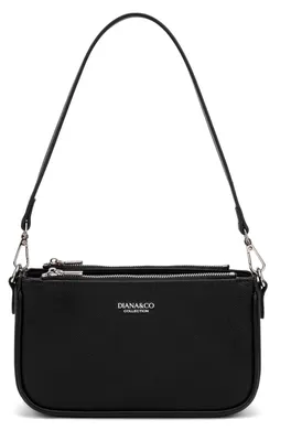 Immagine prodotto di Borsa a tracolla da donna, con tre scomparti, chiusura a zip e tracolla removibile, realizzata in ecopelle