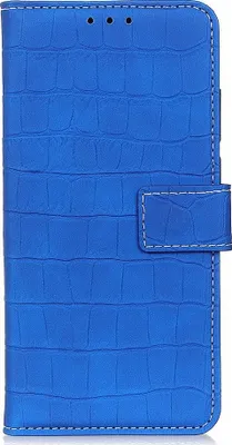 Produktbild von Mobigear Croco  OPPO A74 4G Hülle Klapphülle Geldbörse - Blau