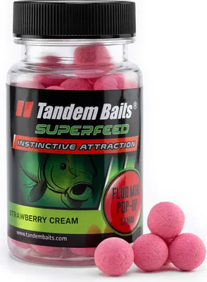 Produktbild von Tandem Baits SuperFeed Diffusion Mini Fluo Pop-Up Strawberry Cream Karpfen-Pop-Ups, Karpfen Angeln ohne Mühe, Köder zum Große-Fische-Angeln, Karpfenzubehör für Profis & Hobby-Angler 12 mm 3 g