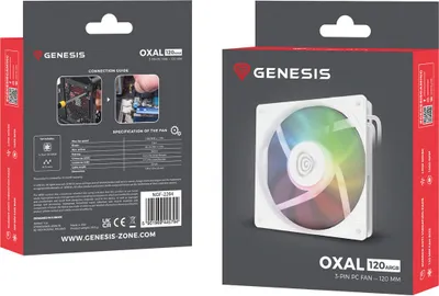 Image de Genesis GENESIS Oxal 120 ARGB Ventilateur de boîtier d'ordinateur 12 cm Blanc
