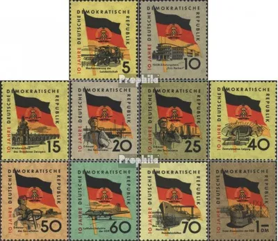 Produktbild von Briefmarken DDR 1959 Mi 722-731 (kompl.Ausg.) postfrisch 10 Jahre DDR