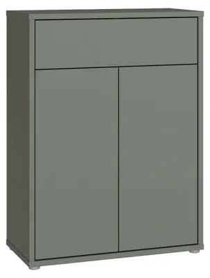 Obrázok produktu pre Skříňka na topánky Forte ALICE SPRINGS, moderní, minimalistický design, 2 dvierka, 1 zásuvka, materiál: drevovláknitá doska, farba: šalvia, rozmer: 74,5 cm (šírka) x 99,1 cm (výška) x 34,9 cm (hĺbka)