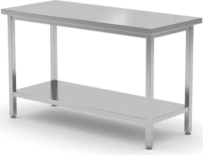 Produktbild von Mitteltisch mit Ablage – verschraubt, Tiefe 600 mm, Kitchen Line, 1000x600x(H)850mm