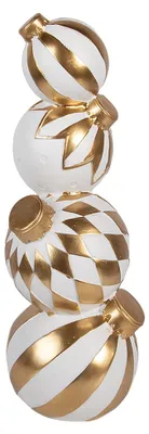 Produktbild von Clayre & Eef Weihnachtsdekorationsfigur Christbaumkugel Ø 15x41 cm Weiß Kunststoff