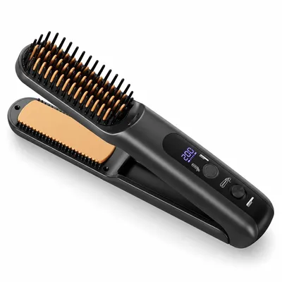 Produktbild von Mini Glätteisen kabellos,2 in 1 Lockenstab & Haarglätter, Akku Haarglätter mit Keramikbeschichtung, Reise Haarstyler für Locken, glatte Haare und Pony