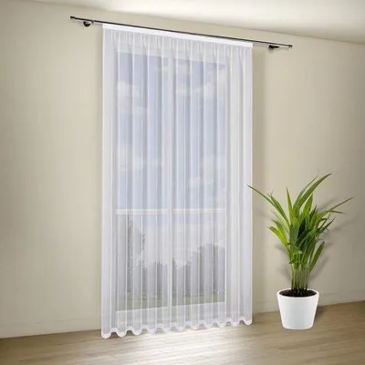 Obrázek produktu pro Unyqoos® Transparentní záclona z voilu, bílá – záclona s volánovou páskou, 100% polyester, dostupné v různých šířkách a výškách, lze prát do 60 °C, vhodné do sušičky