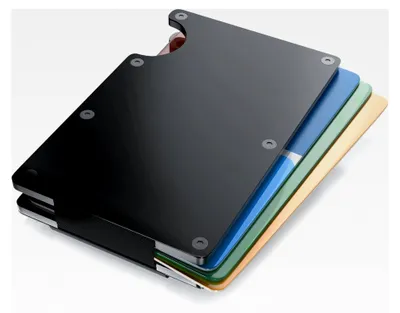 Produktbild von CSL - RFID Blocker Kartenetui mit Cash Clip - Aluminium Karten Schutzhülle - NFC RFID Abschirmung - Kreditkartenhülle - für bis zu 12 Karten, kompakt und stabil