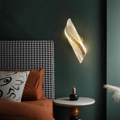 Immagine prodotto di Lampada da parete a LED - Lampada da parete moderna - 12 W - Dimmerabile - 220 V - Luce direzionata verso l'alto e verso il basso - Oro