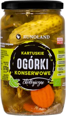 Zdjęcie produktu dla OGÓRKI KONSERWOWE KARTUSKIE670 g (360 g) - RUNOLAND