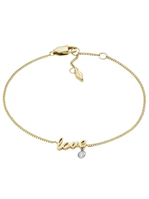 Produktbild von Fossil Damen Armband Armkette Edelstahl gold Zirkonia JF04362998