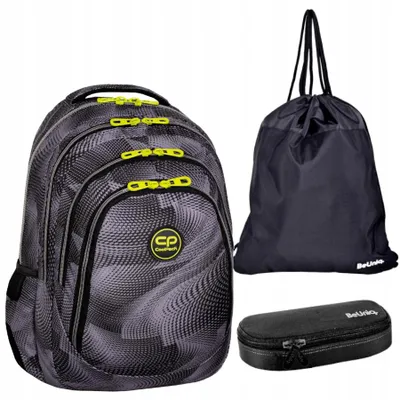 Produktbild von Schulrucksack HURRICANE CoolPack - 3-Teiliges Set schwarz - grau