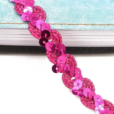 Image de Ruban décoratif à paillettes brillantes, 11 m x 18 cm, pour la couture et la décoration
