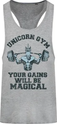 Image de Grindstore - "Unicorn Gym" Top pour homme GR3829 (S - M) (Gris)