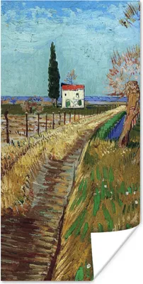 Produktbild von MuchoWow® Poster Weg durch ein Weidenfeld - Vincent van Gogh 60x120 cm - Wandschmuck