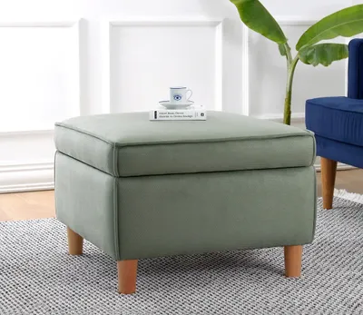 Image de Hanah Home, Roscen - Green, pouf, vert, 100 % coton, 63 x 63 x 43 cm