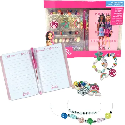 Zdjęcie produktu dla Zestaw akcesoriów do tworzenia mini pamiętnika i bransoletek Barbie