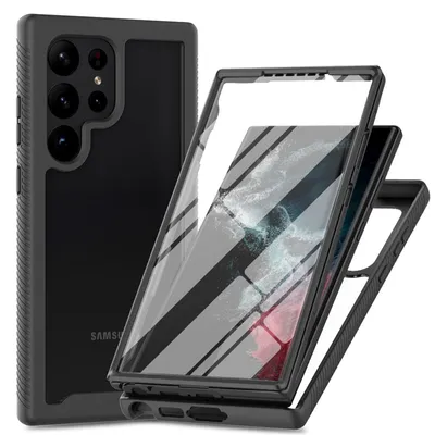 Produktbild von 360 Grad Hülle mit eingebautem Displayschutz für Samsung Galaxy S24 Ultra Bumper