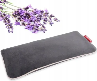 Zdjęcie produktu dla Maska podgrzewana na oczy 23x9,5 cm opaska relaksacyjna szara