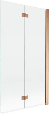 Zdjęcie produktu dla Mexen Mist parawan nawannowy 2-skrzydłowy prawy 100 x 150 cm, transparent, miedź szczotkowana - 8A9-100-002-65-00-P