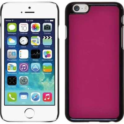 Produktbild von PhoneNatic Case kompatibel mit Apple iPhone 6s / 6 - Hülle pink Lederoptik Hard-case + 2 Schutzfolien