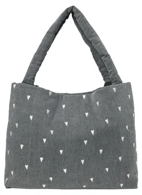 Produktbild von Studio Noos Mom Bag - Denim - Grey Hearts | Babytasche