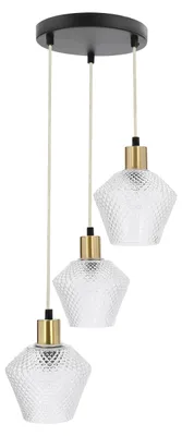 Immagine prodotto di Illuminazione a sospensione GRENIKO - 3xE14, 40W, nero/oro/chiaro