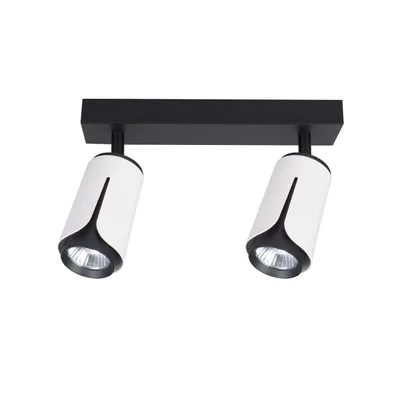 Produktbild von XUDO Deckenstrahler 2-flammig GU10, Weiß & Schwarz, Aluminium-Stahl, schwenkbar, modern – ohne Leuchtmittel