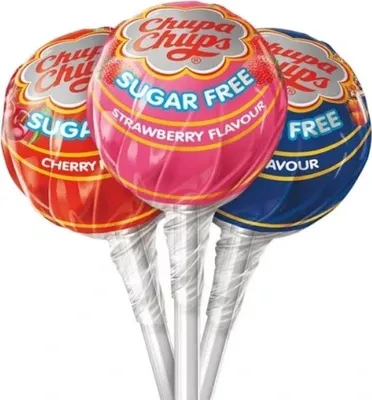 Produktbild von Chupa Chups Zuckerfrei 10 Lutscher 110G Zuckerfrei Kirsche Cola Erdbeere