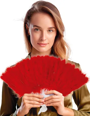 Immagine prodotto di Ventaglio di piume Accessorio per costume rosso - Taglia unica