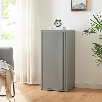 Produktbild von Metallschrank Burlöv Aktenschrank mit Einer Tür Büroschrank 2 höhenverstellbare Ablagen Ordnerschrank 88 x 40 x 35 cm Grau Spind Schrank