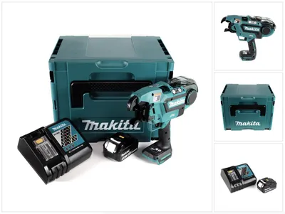 Image de Makita DTR 180 RT1J Connecteur d'armature sans fil 18V Brushless pour fil de ligature 0,8mm dans Makpac + 1x 5,0Ah batterie + chargeur