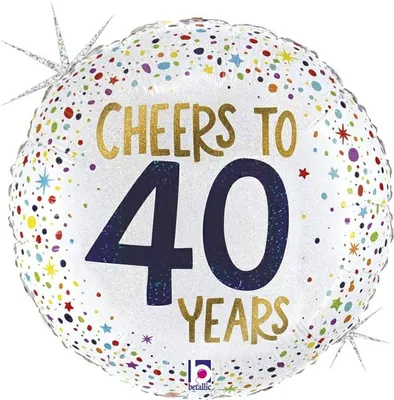 Produktbild von 18"/Ø46cm Folienballon "Cheers to 40 Years"