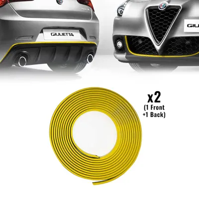 Image de Profil jaune Autocollant pour Dam avant + arrière Alfa Giulietta 11 mm x 1,15 mt