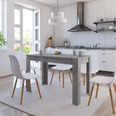 Productafbeelding van Eettafel, betonkleur, 120x60x76 cm, houtvezel
