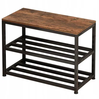 Zdjęcie produktu dla Szafka na buty z siedziskiem duża półka industrialna loft drewno retro 62 cm