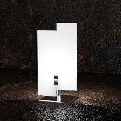 Produktbild von Abatjour Moderno Tetris Farbe Metall Chrom Weiß Glas 1 Licht G9