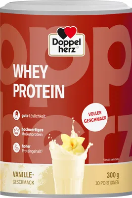 Obrázok produktu pre Doppelherz WHEY PROTEIN Vanilka – proteínový prášok na báze srvátky v osvedčenej kvalite Doppelherz  300 g