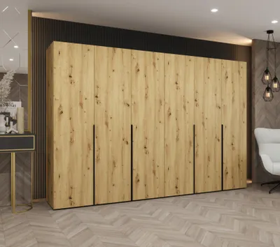 Obrázek produktu pro Šatní skříň 300 cm BETULA - dub artisan / černá
