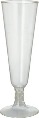Image de Verres à pied Papstar pour vin mousseux pur 0,1 litre cristallin avec pied transparent 24 pièces