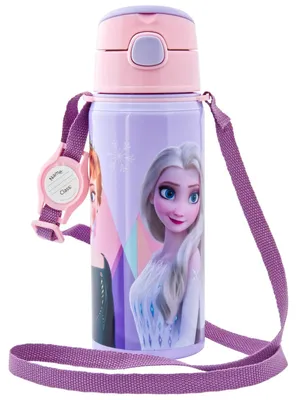 Produktbild von Kinder Trinkflasche Frozen 500ml Aluminium Flasche Tragegurt Elsa Anna