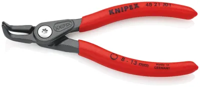 Produktbild von Knipex 48 21 J01, Sicherungsringzange, Stoßfest, Dielektrisch, Chrom-Vanadium-Stahl, Kunststoff, Rot, 130 mm