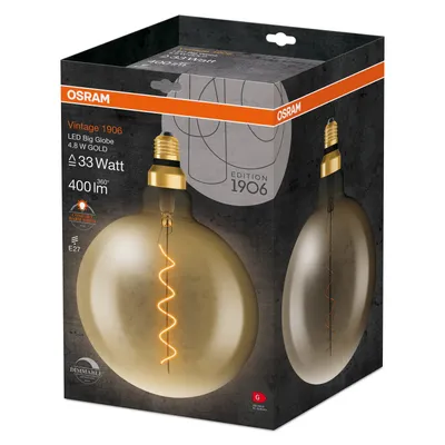 Produktbild von LED Filament Globe200 4,8W 400lm E27 2.200K gold