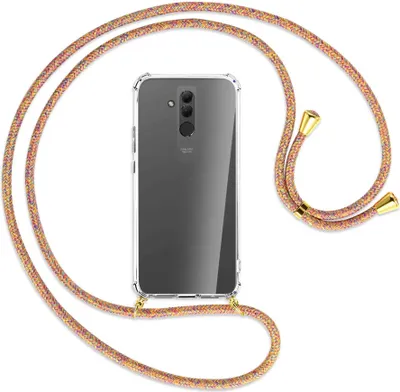 Produktbild von Handykette Backcover-Schutzhülle mit Band (Metall goldfarben) für Huawei Mate 20 lite - Rainbow